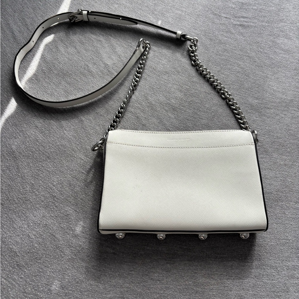 Rebecca Minkoff White Crossbody Bag with Chain Detail